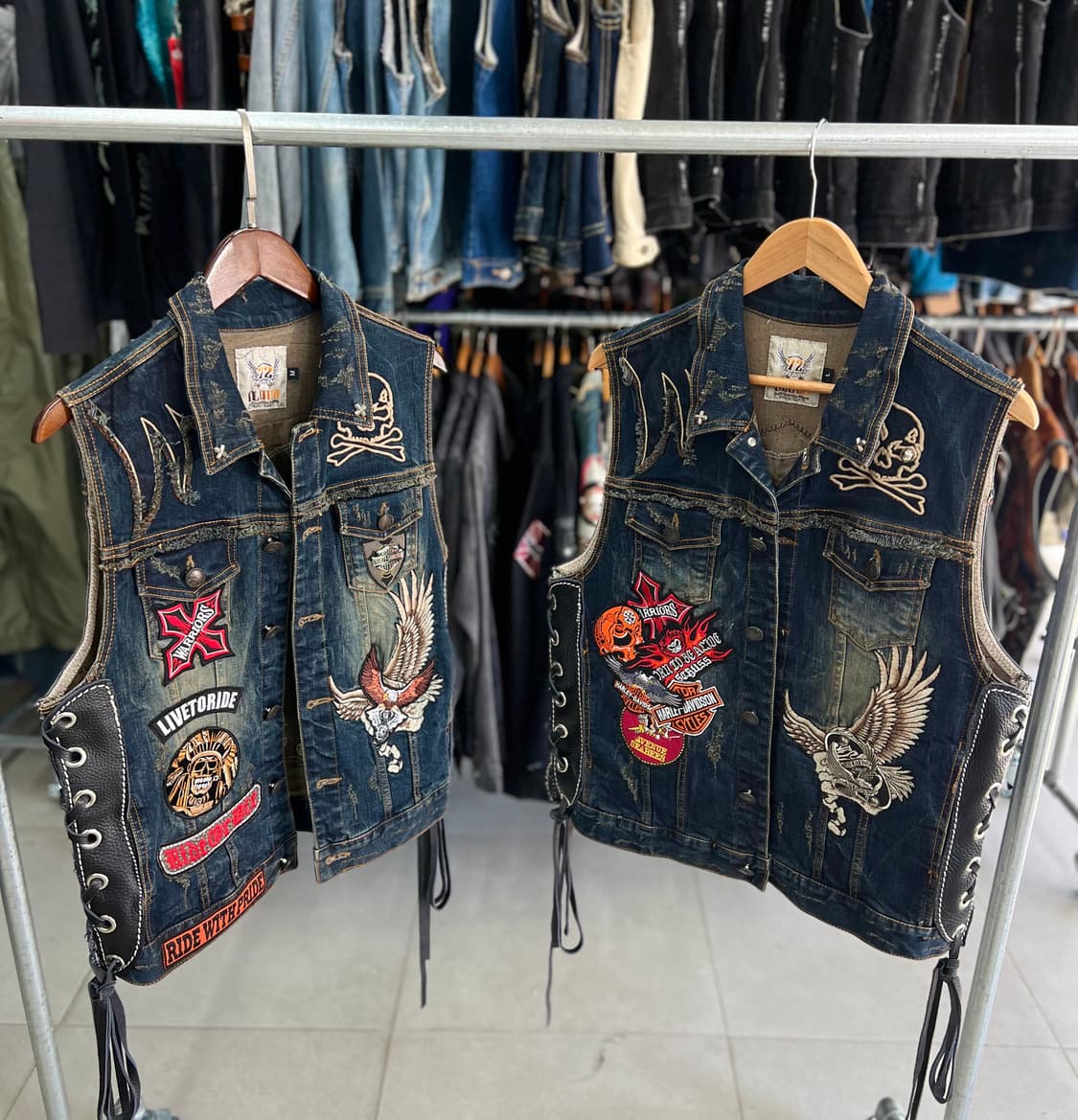 빈티지 워싱 커스텀 조끼  상품이미지3