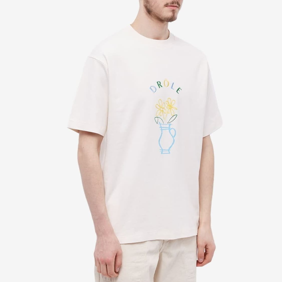 드롤드 무슈 플라워 자수 로고 티셔츠 상품이미지5