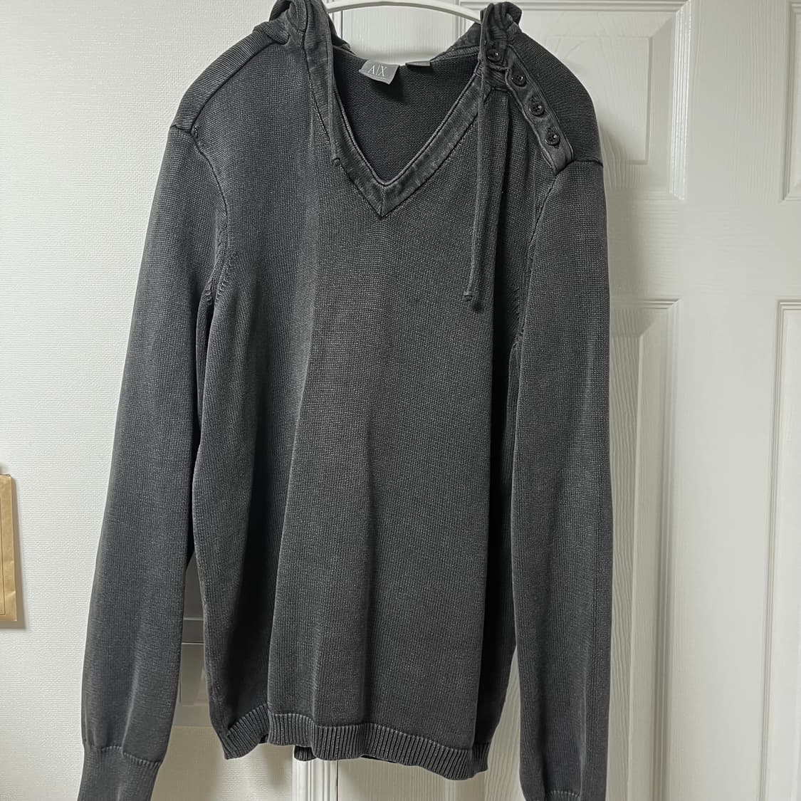 아르마니 익스체인지 롱슬리브 니트 후드 블랙 상품이미지3