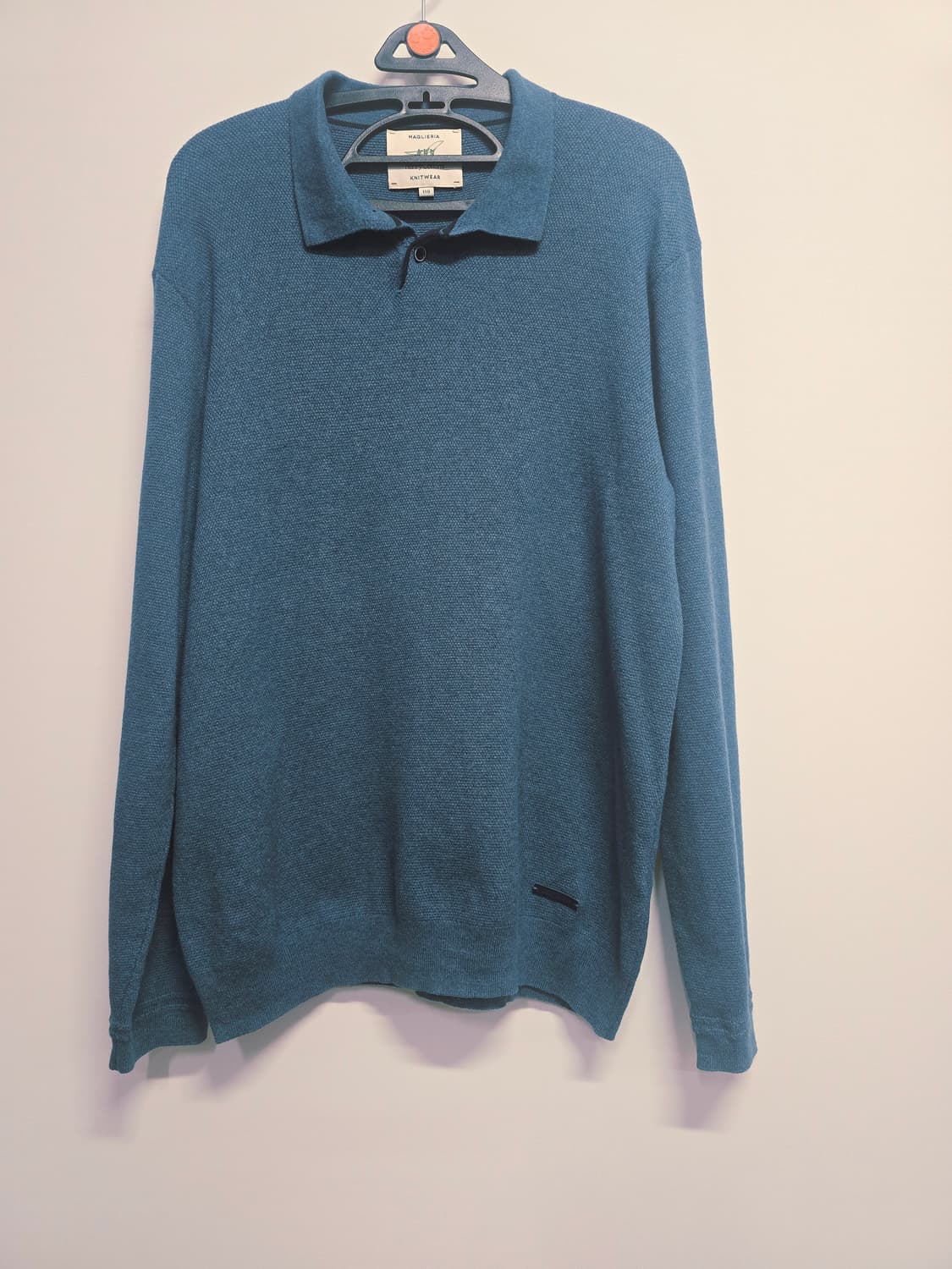 헨리코튼 카라넥 니트 블루 상품이미지1