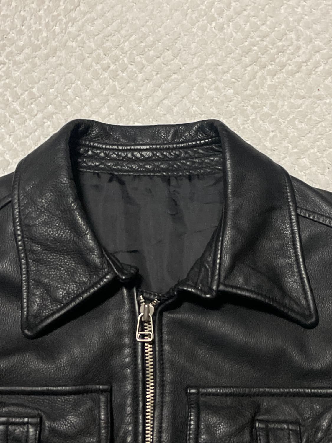 광희시장 웨스턴 무드 카우하이드 소가죽 포켓 레더 자켓 상품이미지4