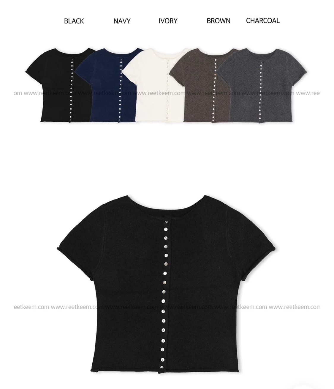 릿킴 울 하프 버튼 가디건 상품이미지4