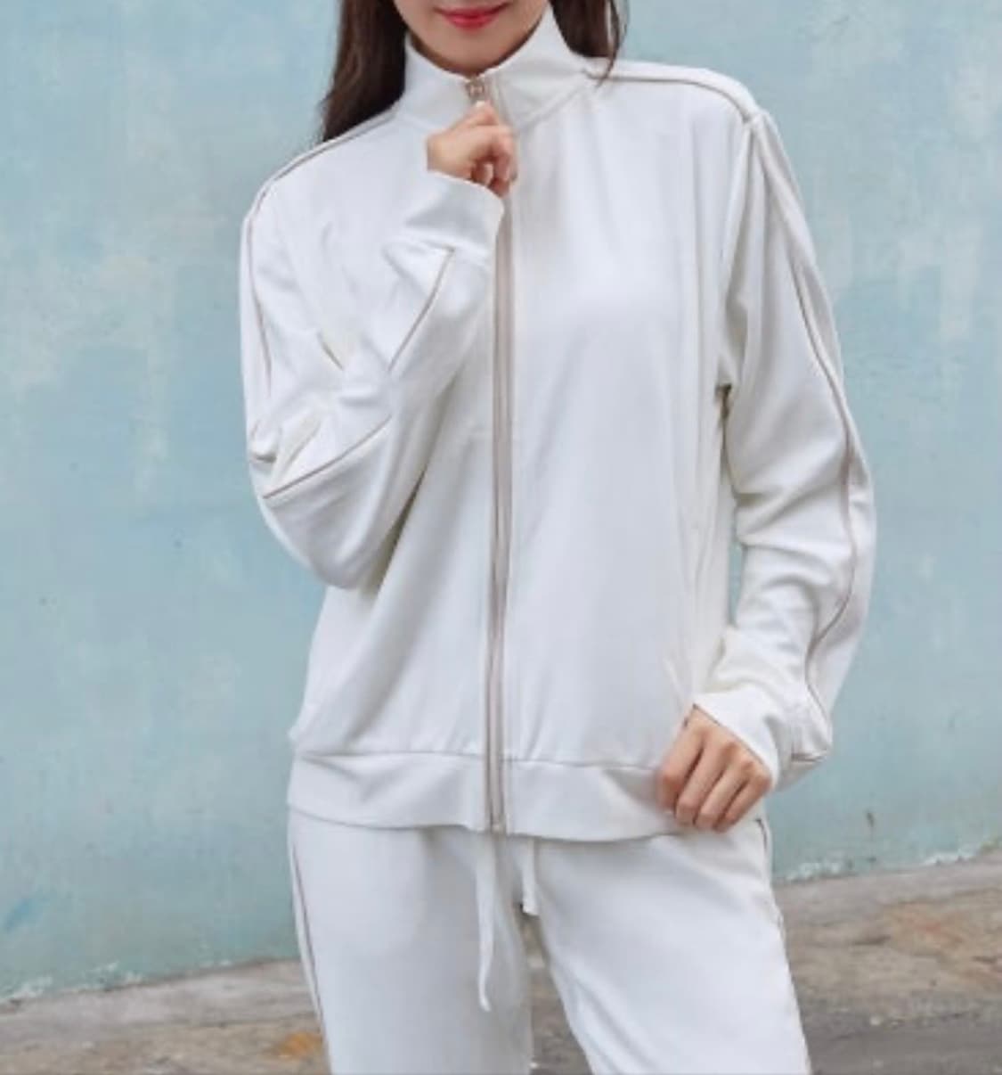 안다르 여성 로아 트랙점퍼 집업 화이트 6(L) 사이즈 상품이미지2