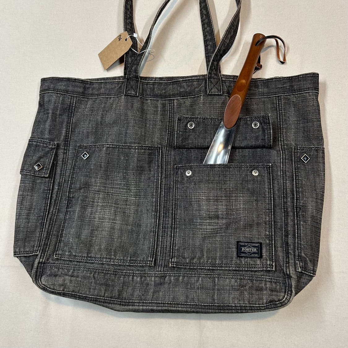 요시다 포터 온스 코튼 블랙 데님 숄더백 토트백 P06 상품이미지2