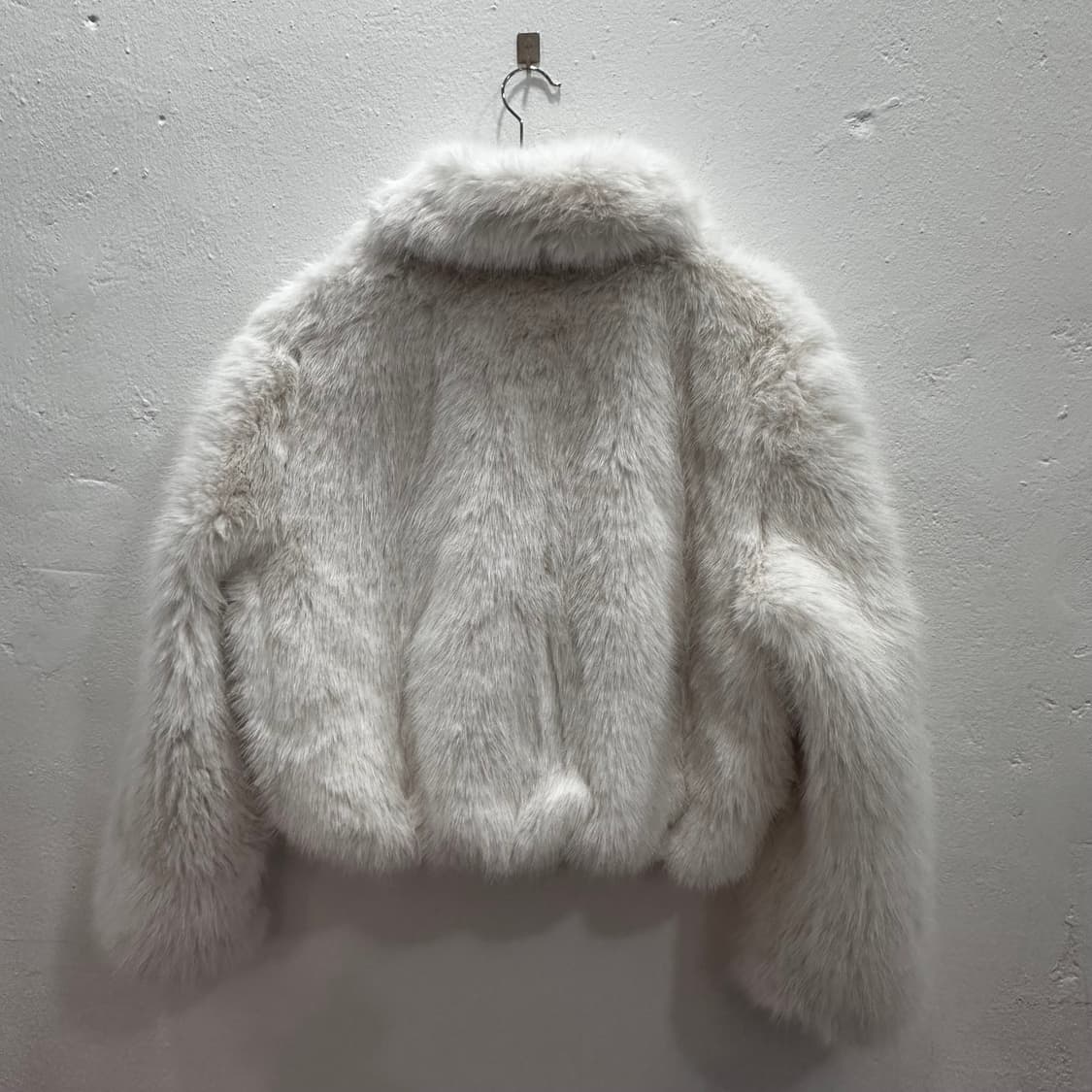 화이트 집업 페이크 크롭 퍼자켓M-L 상품이미지10