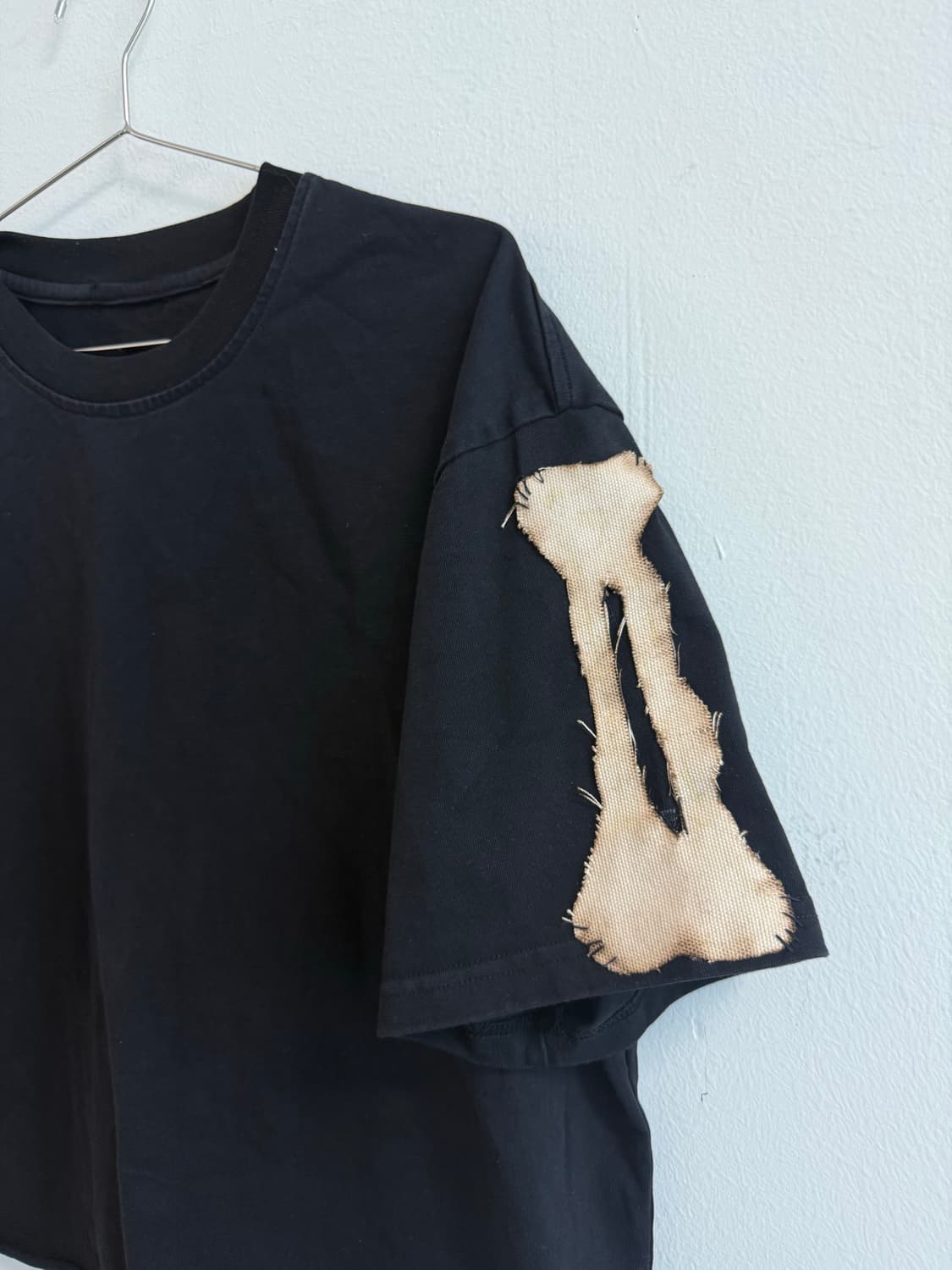 빈티지 핸드메이드 스켈레톤 패치 커스텀 반팔 상품이미지4