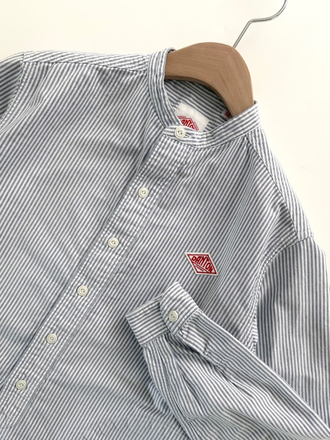 DANTON 단톤 논카라 스트라이프 셔츠 상품이미지4