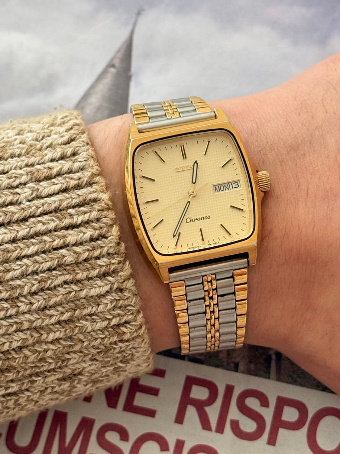 세이코 Seiko Chronos 콤비 스퀘어 쿼츠 상품이미지7