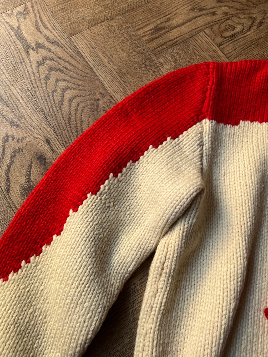 [M]6~70's 빈티지 핸드메이드 집업 코위찬 스웨터 상품이미지6