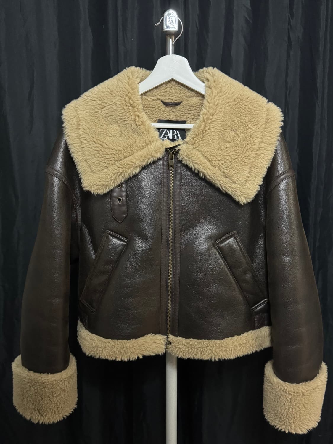 자라 더블페이스드 바이커 점퍼 ZW collection 자라무스탕 상품이미지1