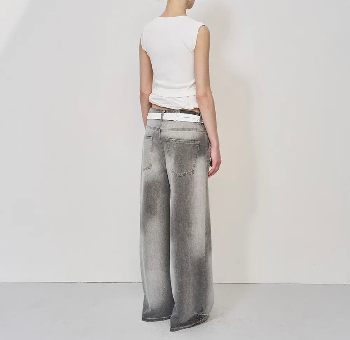 LCDC HAND BRUSHED WIDE-LEG DENIM (GREY) 상품이미지3