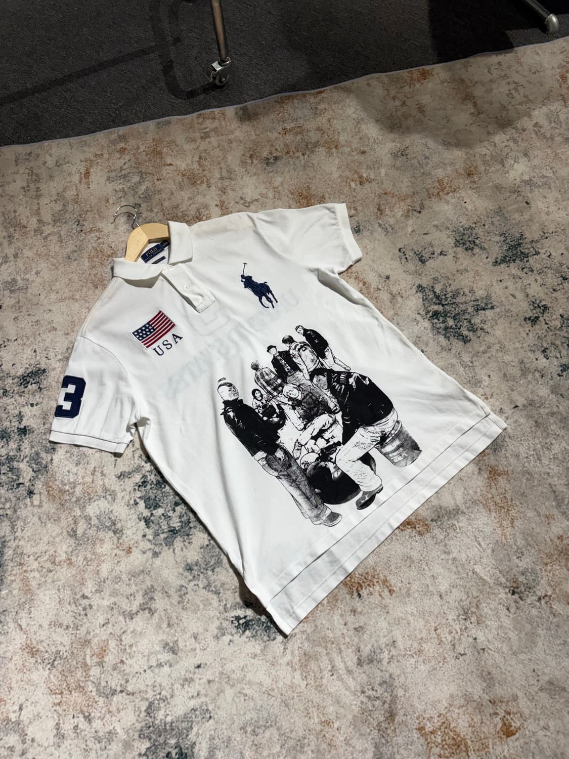 폴로 빅포니 USA성조기 카라반팔티셔츠 상품이미지1