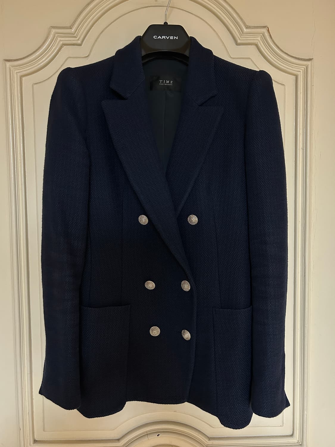 타임 네이비 니트 더블자켓 상품이미지1