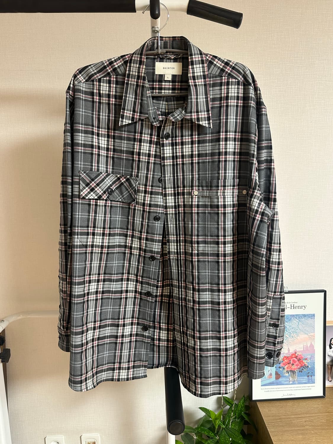 셔터 체크 셔츠 L(103-105) 상품이미지1