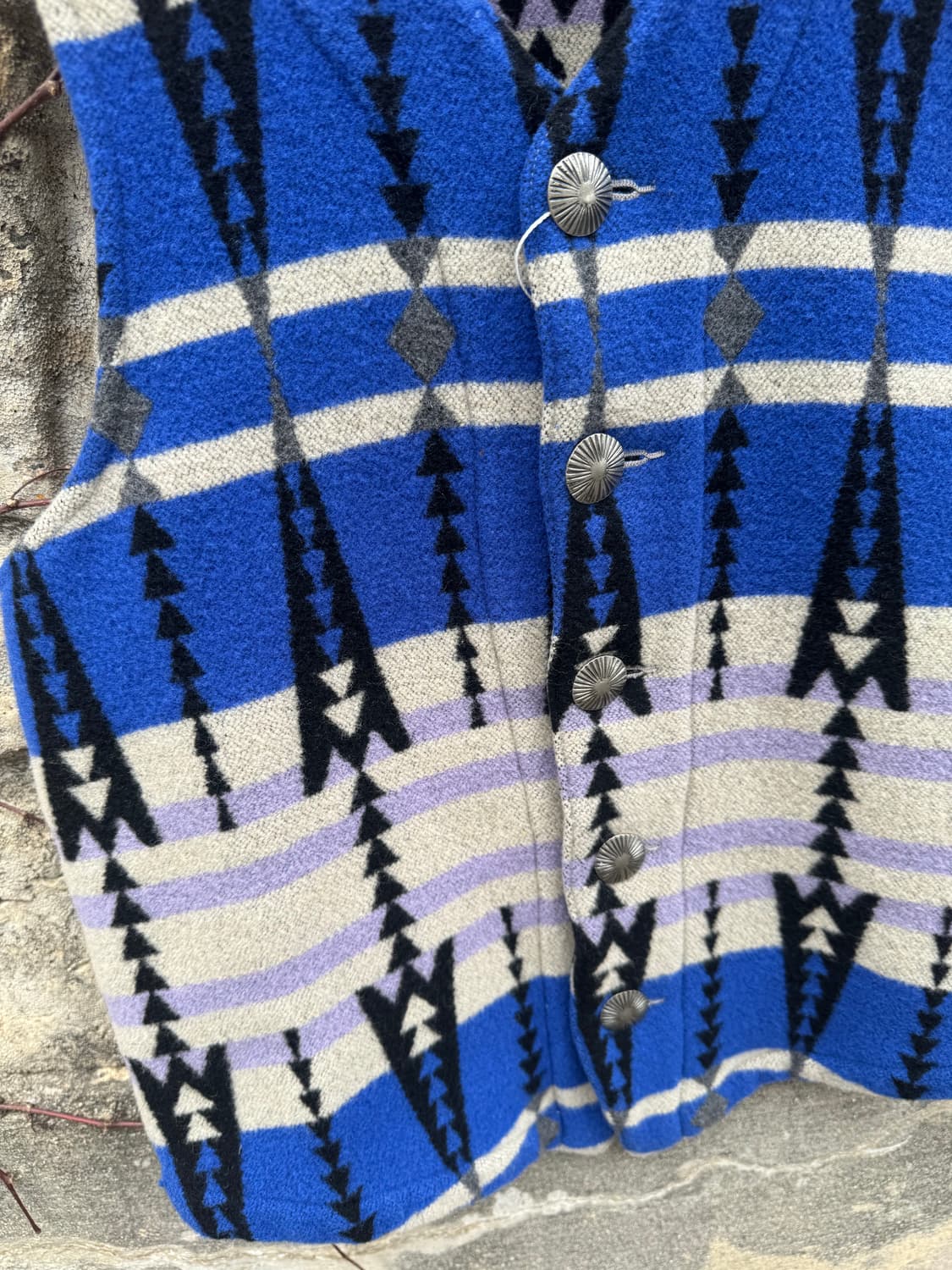 인디언 모터사이클 빈티지 콘쵸버튼 웨스턴 울 베스트 m 상품이미지5