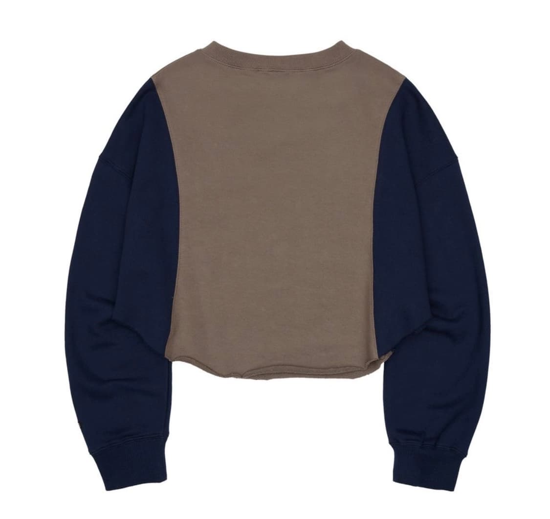 스컬프터 Color Block Crop Sweatshirt Mocha / 상품이미지4