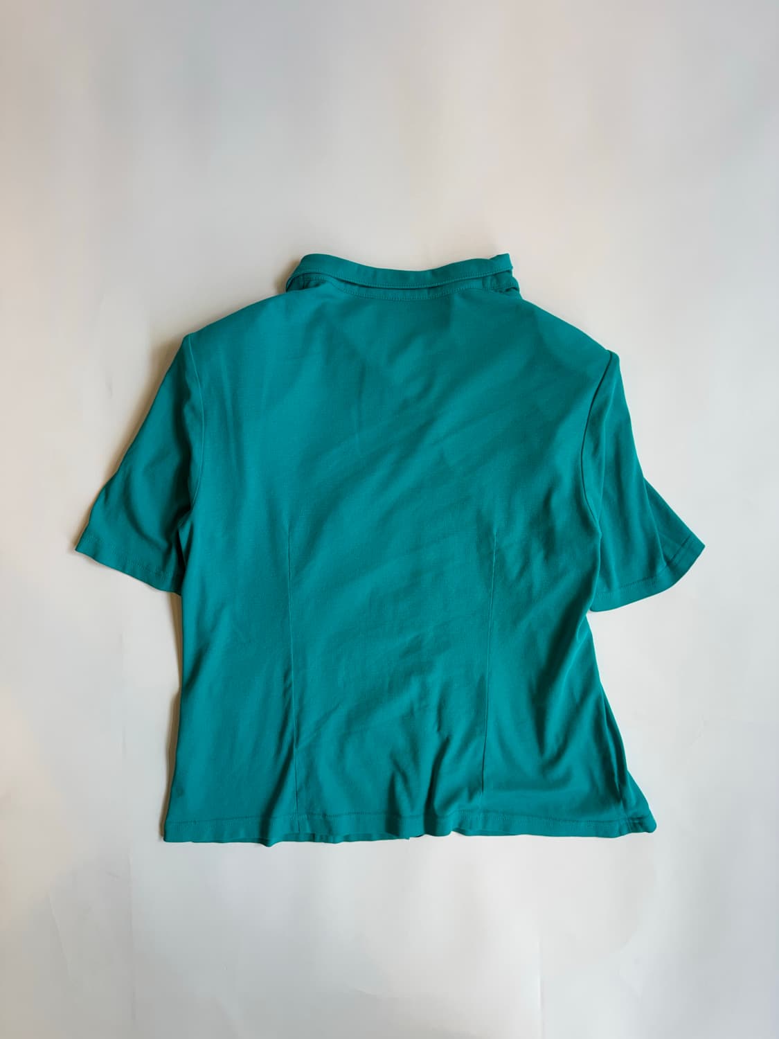 Teal Contrast Knit Shirt 상품이미지3