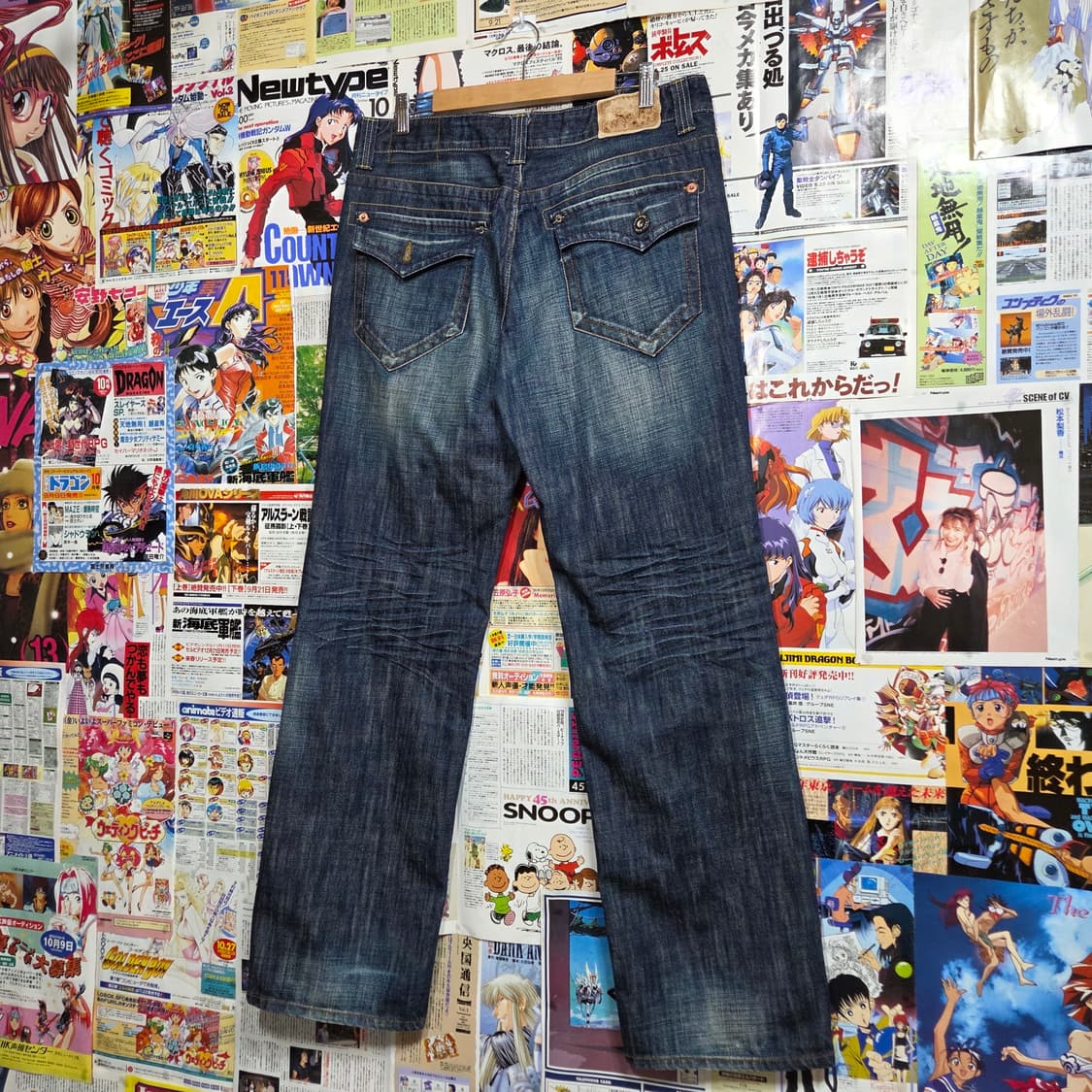 빈티지 진청 워싱 포켓 와이드 팬츠 상품이미지5