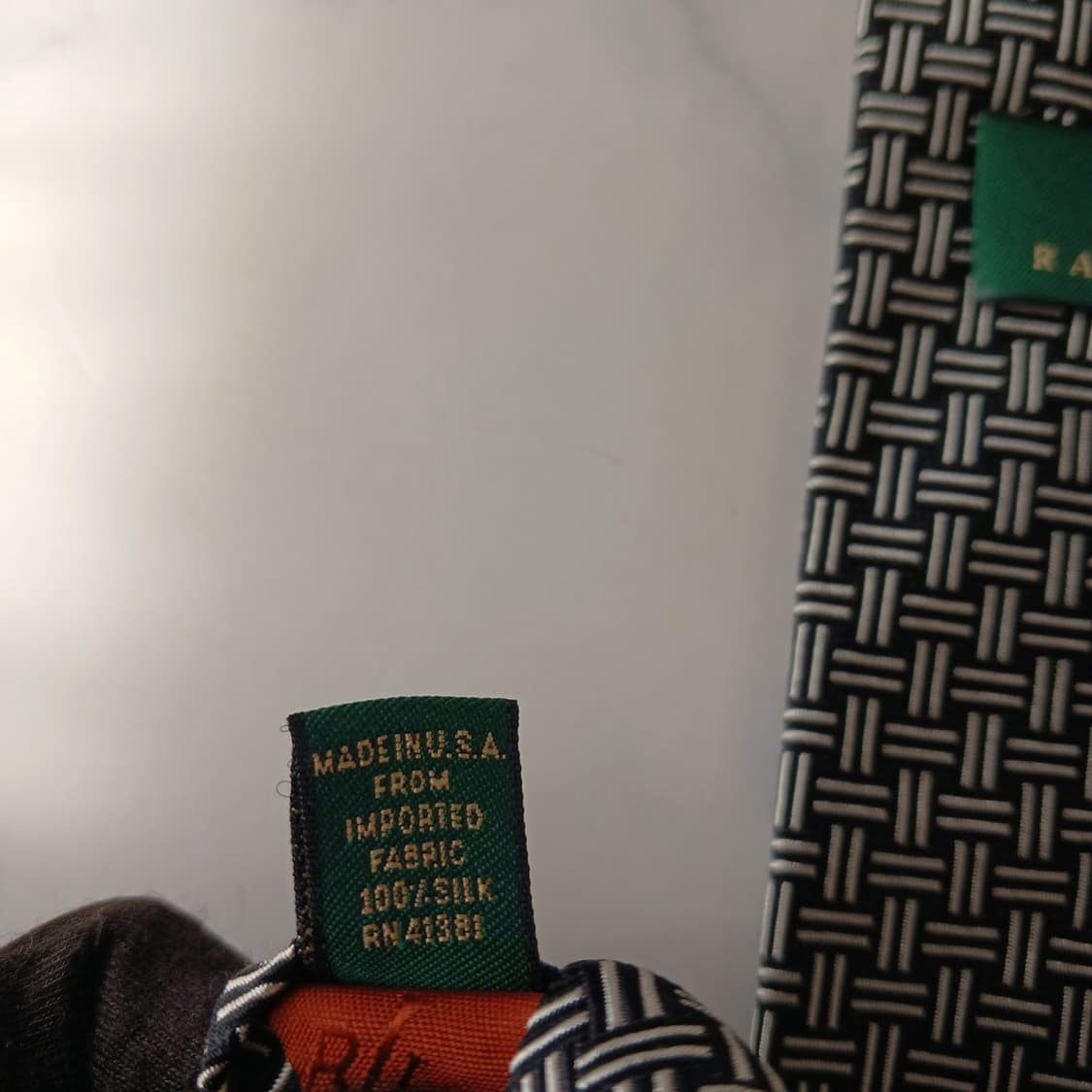 폴로랄프로렌 실크 블랙 기하 패턴 넥타이 9.2cm A+등급 A19601 상품이미지9