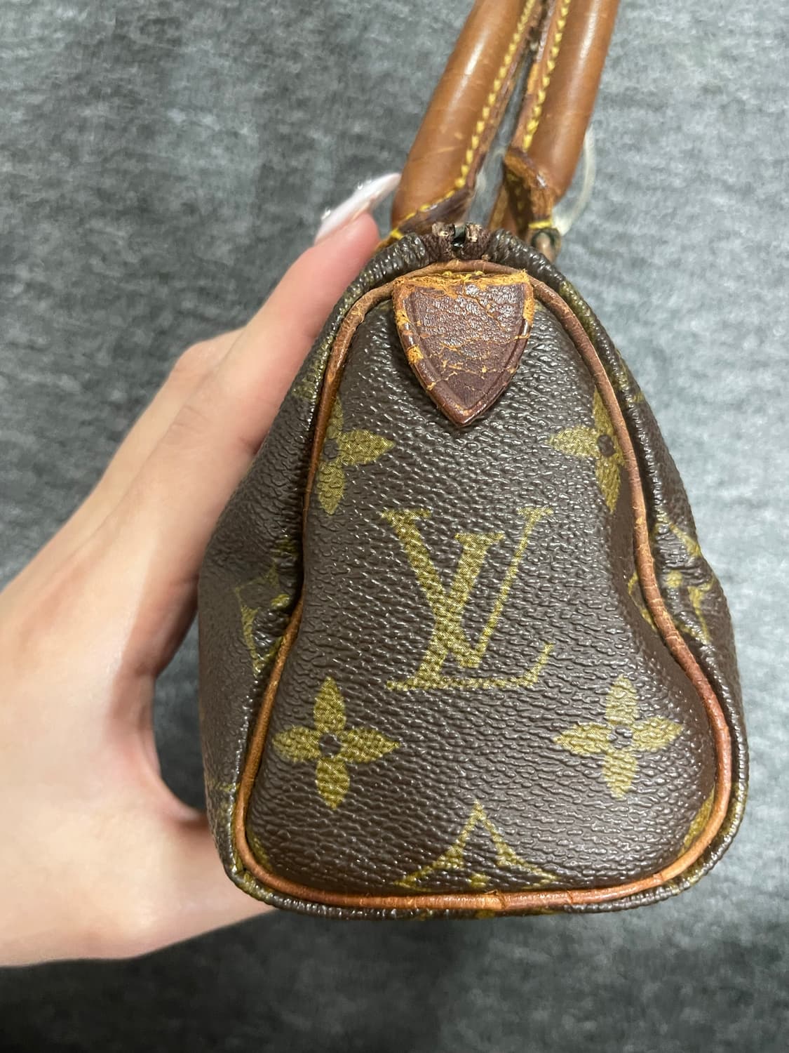 루이비통 모노그램 나노 스피디(체인&감정서 포함) 상품이미지5