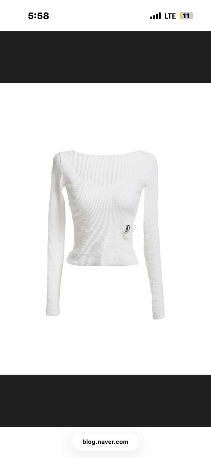 오도어 브이넥 니트 슬림탑 화이트 vneck knit slim top 상품이미지2