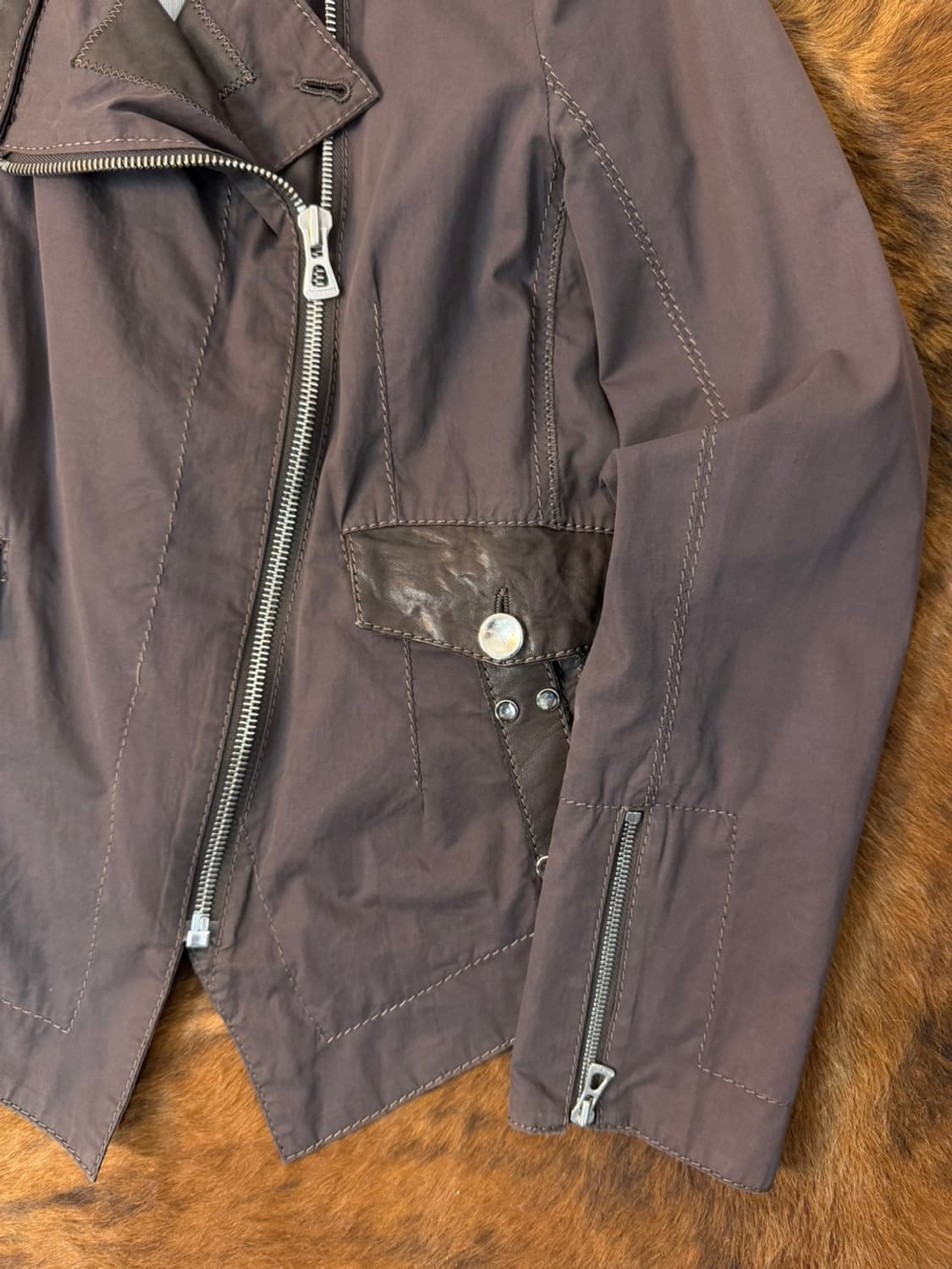 휴고 보스 레더 카라 더블 자켓  상품이미지3