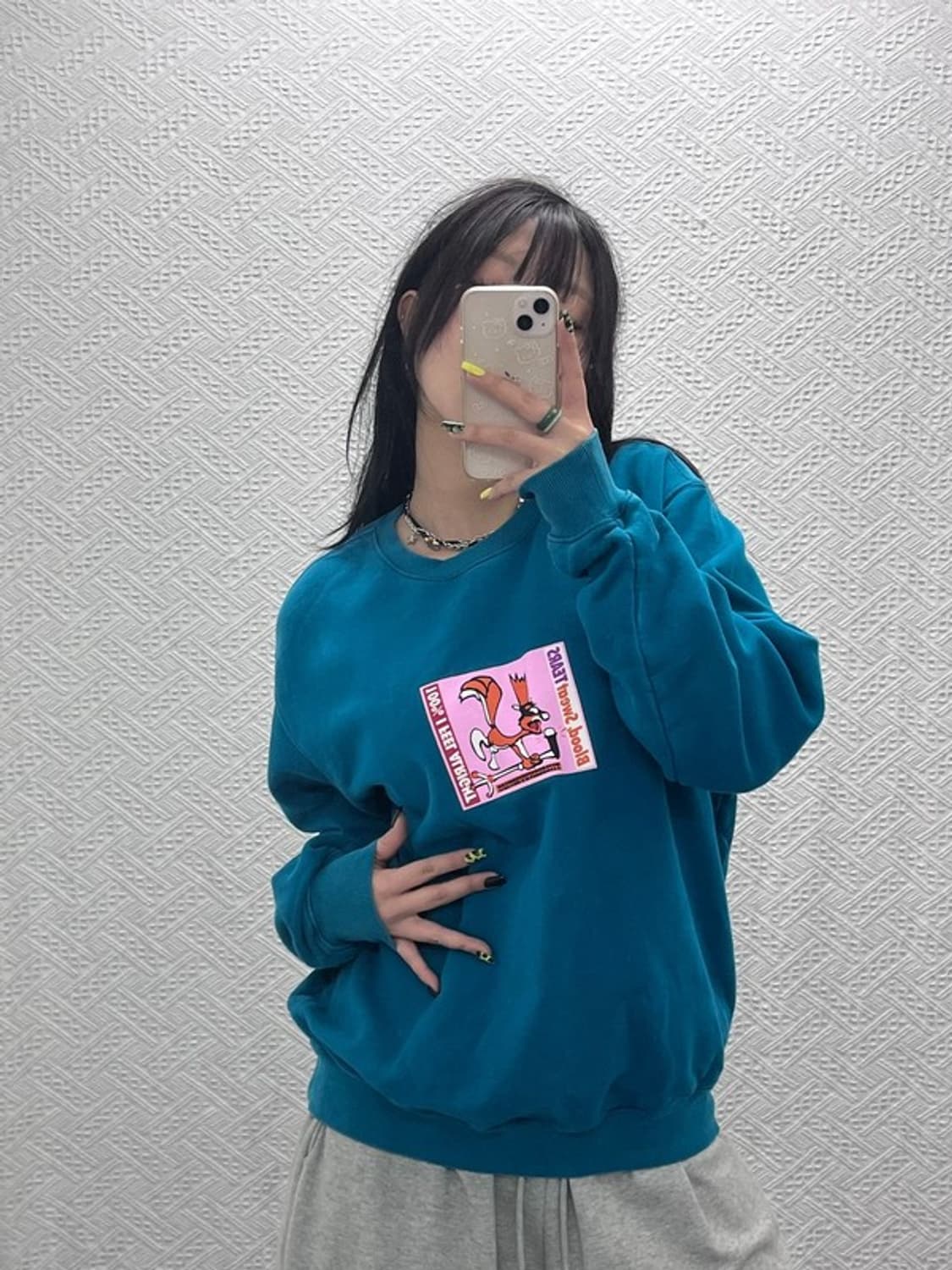 디스이즈네버댓 키치 카툰프린팅 약기모 맨투맨 M C07485 상품이미지1