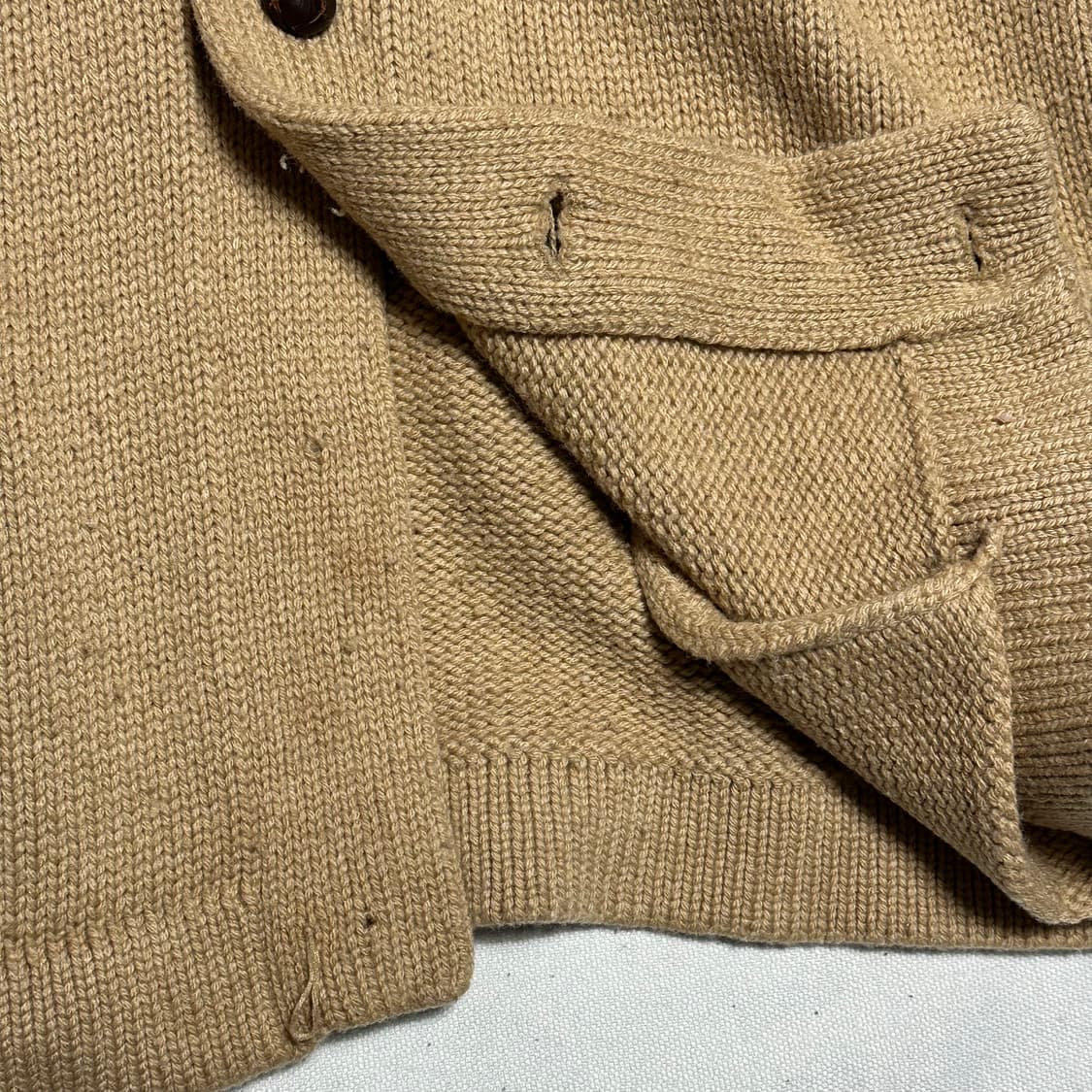 Polo Ralph Lauren 램스울 베이지 숄더넥 가디건 상품이미지5