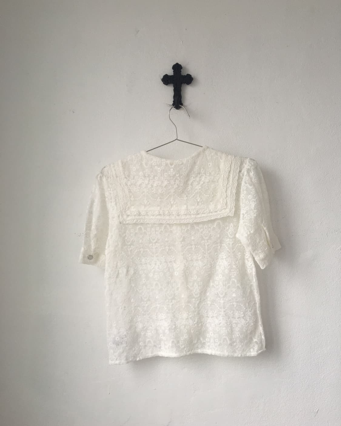 Ornament pattern sailor collar blouse 상품이미지3