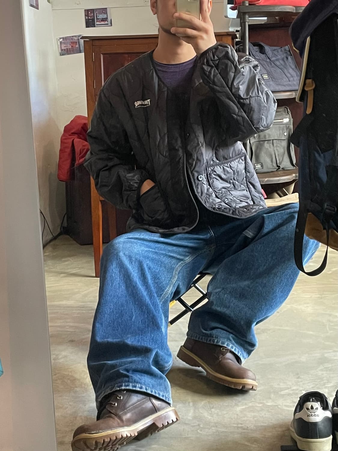 THRASHER 트레셔 깔깔이 경량패딩 XL 상품이미지1