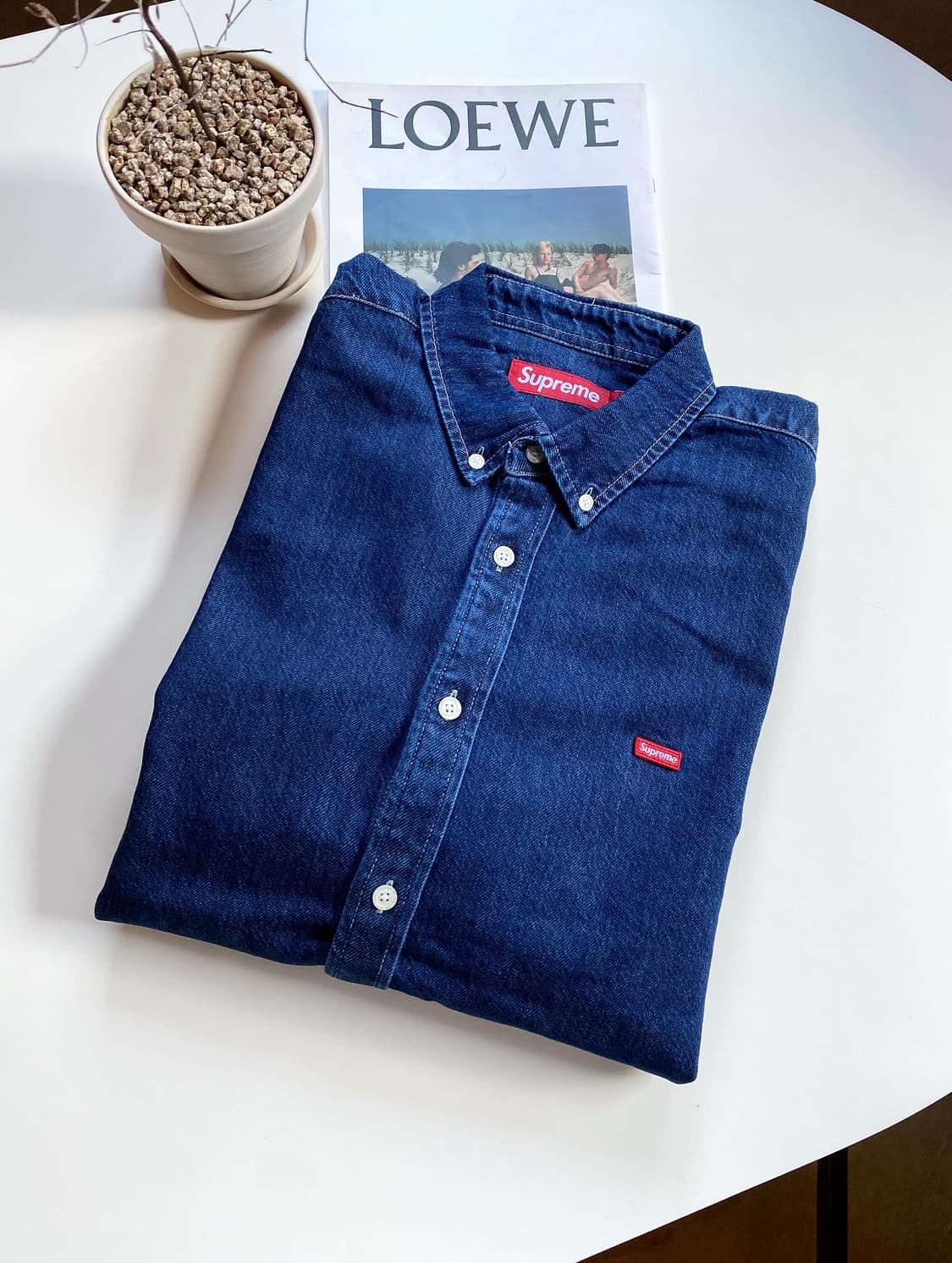 [L,XL] 슈프림 스몰 박스 데님 셔츠 인디고 - 25FW 상품이미지3