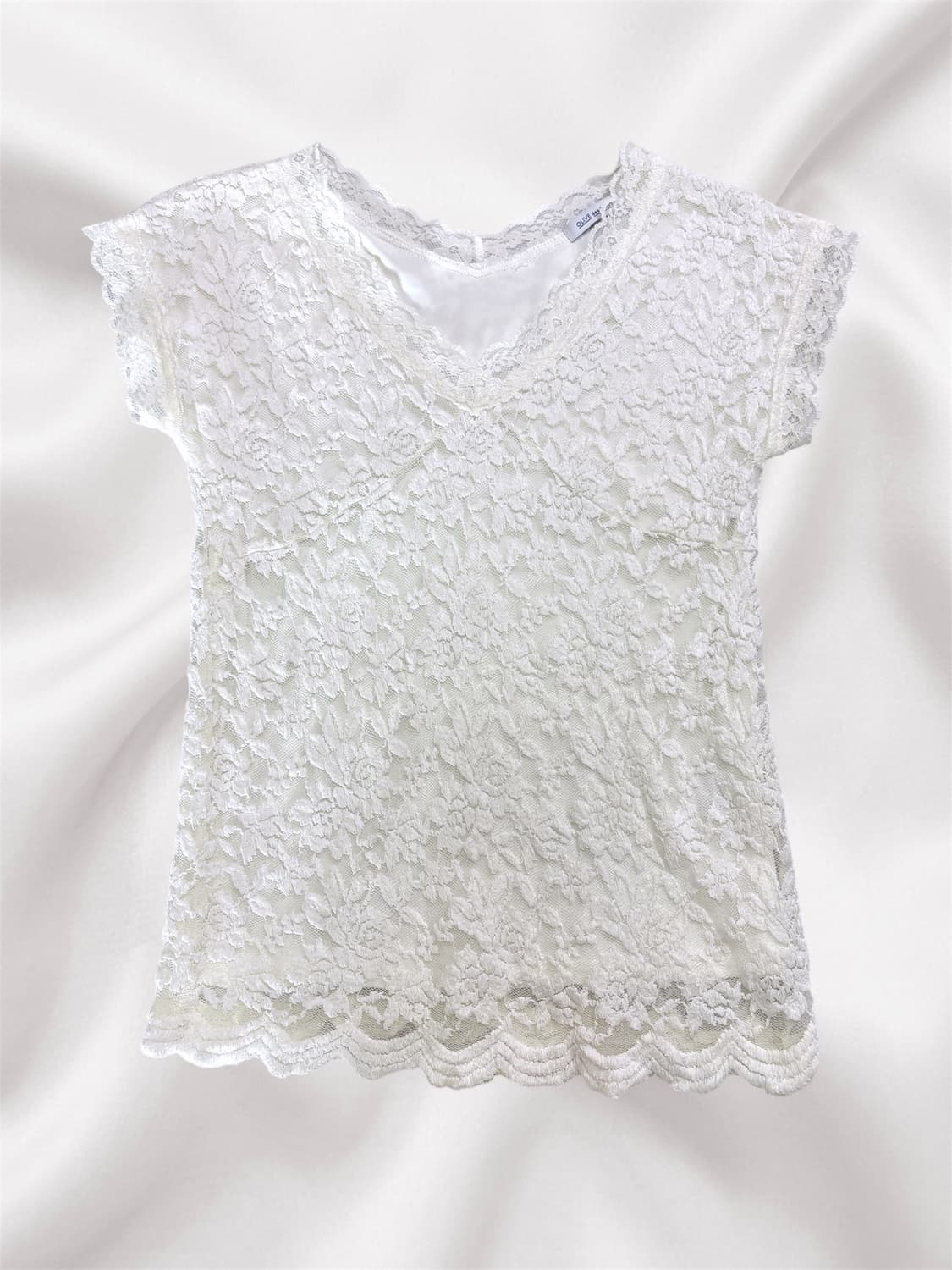 올리브데올리브 크림 화이트 레이스 탑 M 상품이미지1