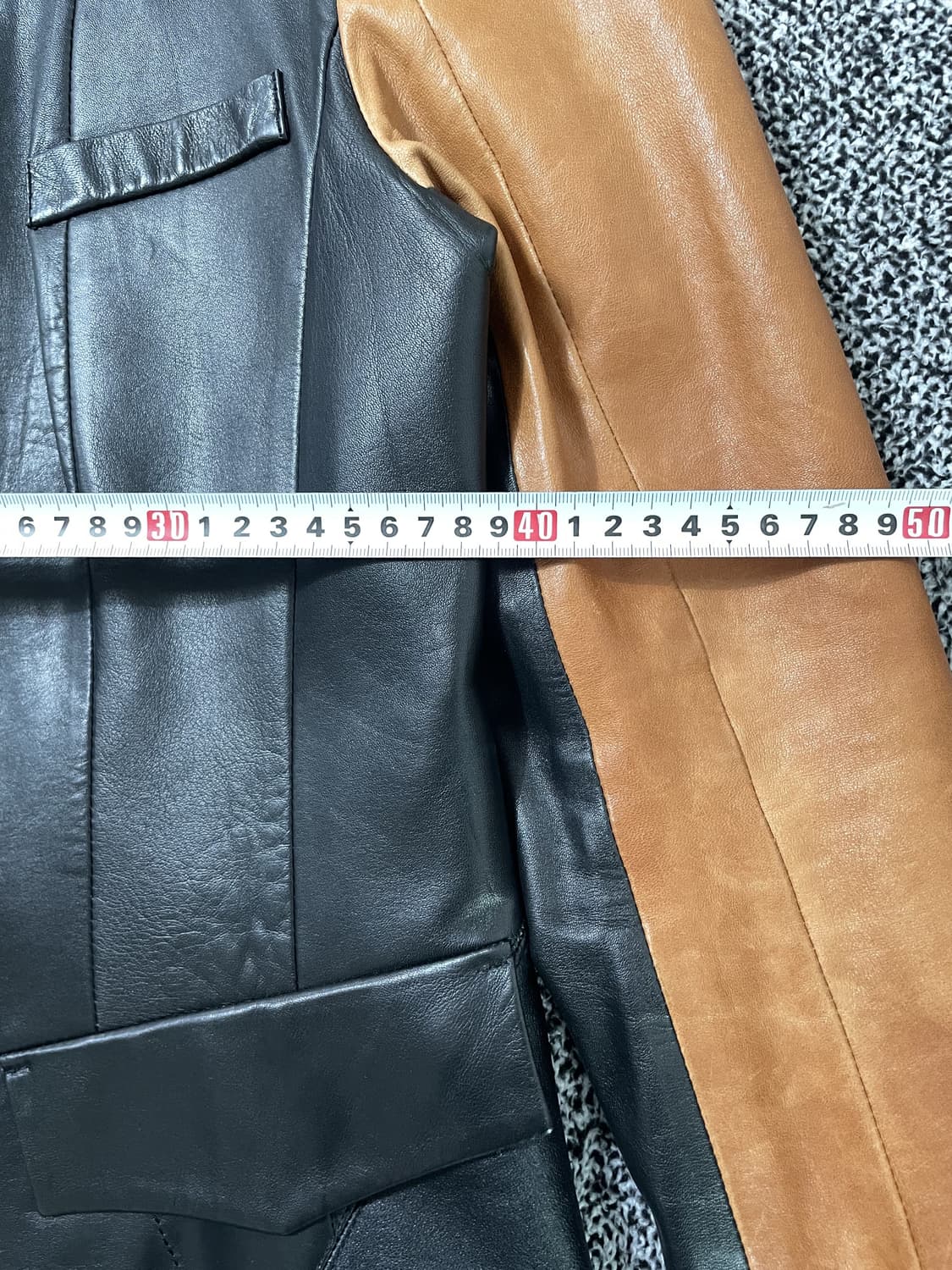 빈티지9. VALENCIA 발렌시아 양가죽 자켓 배색 레더 라이더 상품이미지6