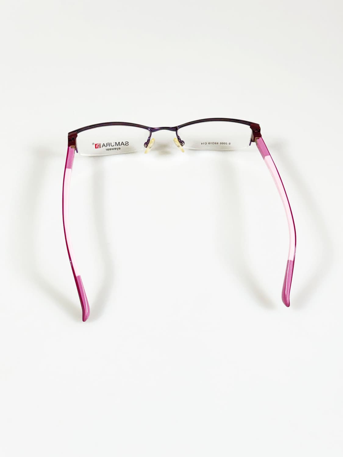 SAMURAI Eyewear 반무테 스퀘어 퍼플 메탈 빈티지 안경 상품이미지5