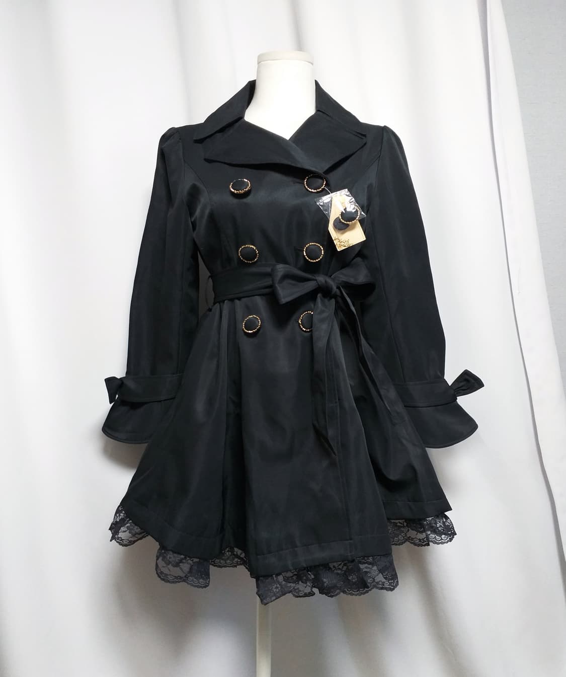 빈티지 트렌치코트 레이스프릴 달천대장 y2k 공겜여주 핀터깔 히메갸루펑크 상품이미지1