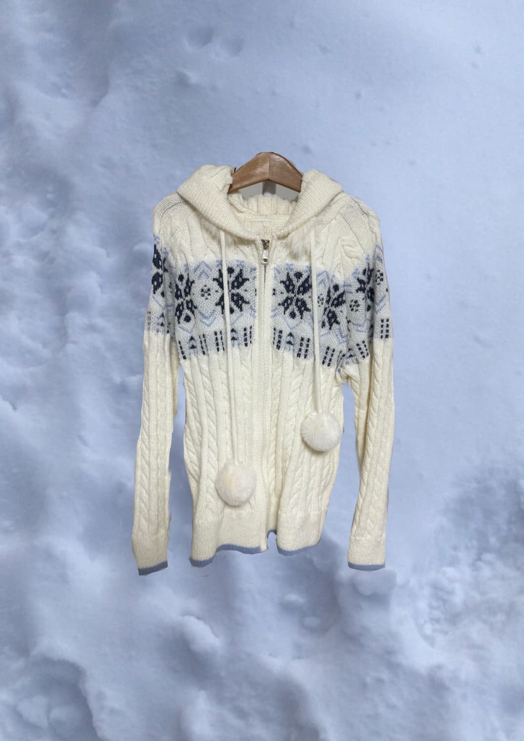 눈송이 니트집업❄️ 상품이미지1