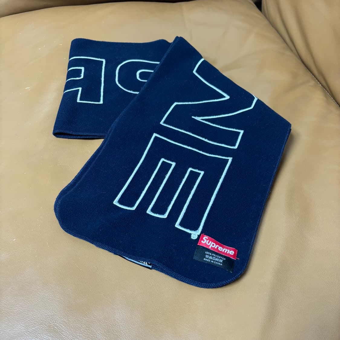 슈프림 머플러 목도리 로고 네이비 상품이미지1