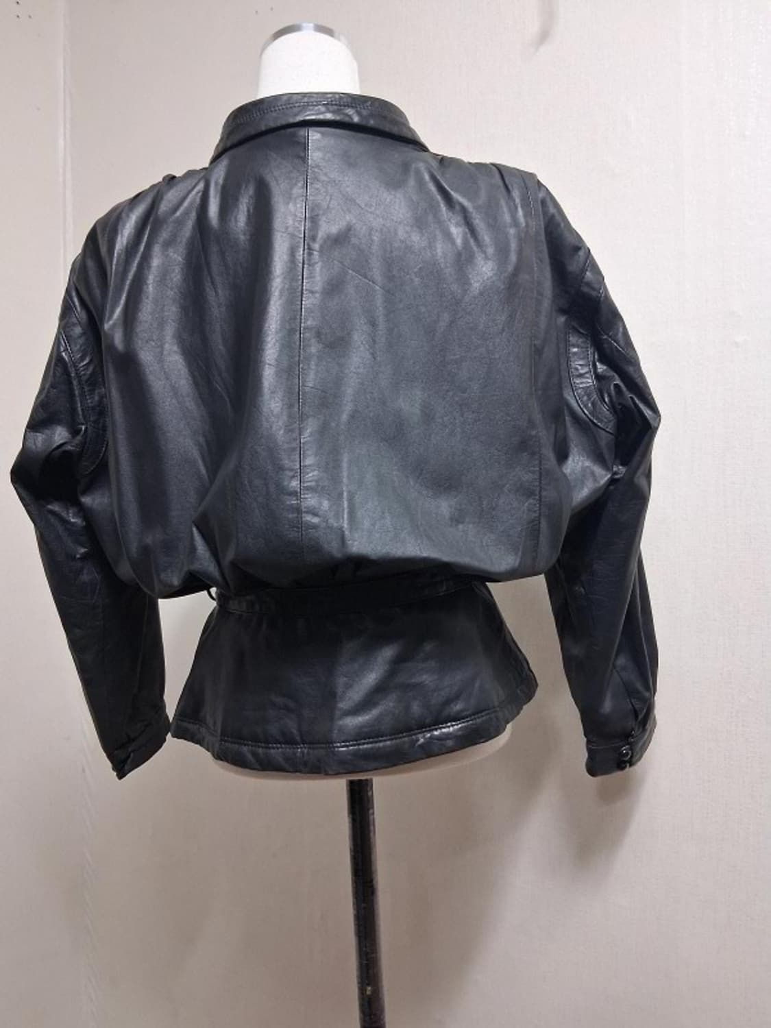 일본빈티지 짙은비둘기그레이 레트로가죽쟈켓 소가죽 여성5566까지
 상품이미지2