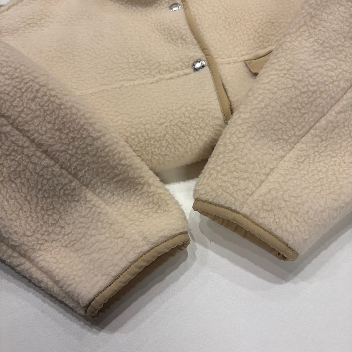 [M] 노스페이스 화이트라벨 아이보리색 뽀글이 플리스 자켓 B934 상품이미지10