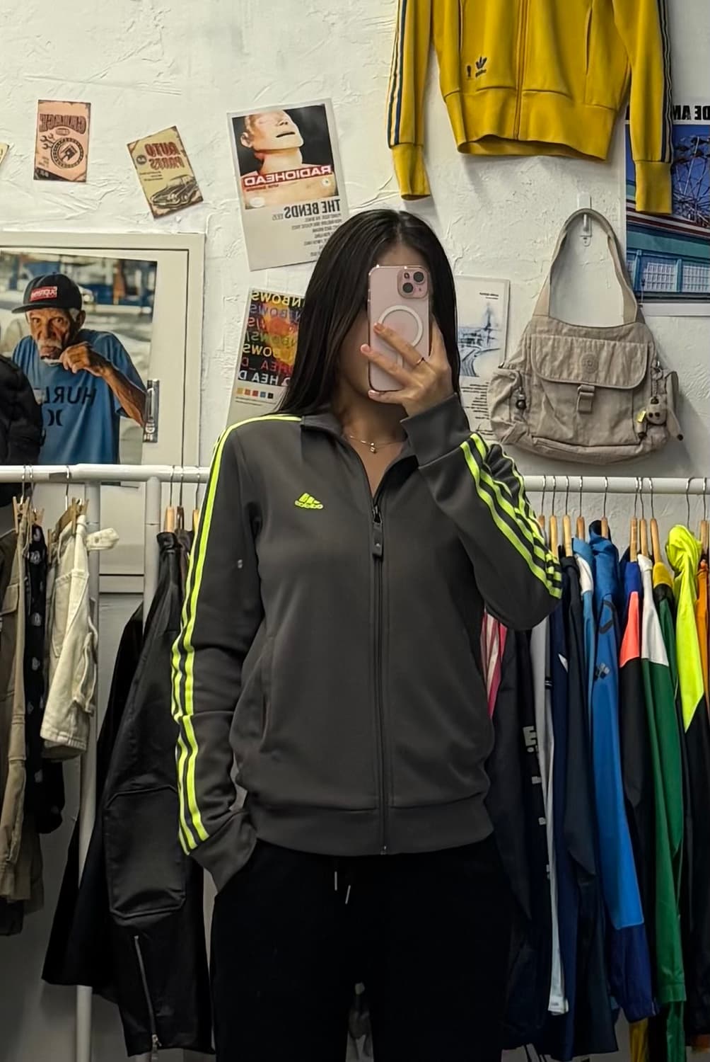 아디다스 올드스쿨 형광 삼선 로고 트랙탑 져지 S 상품이미지1