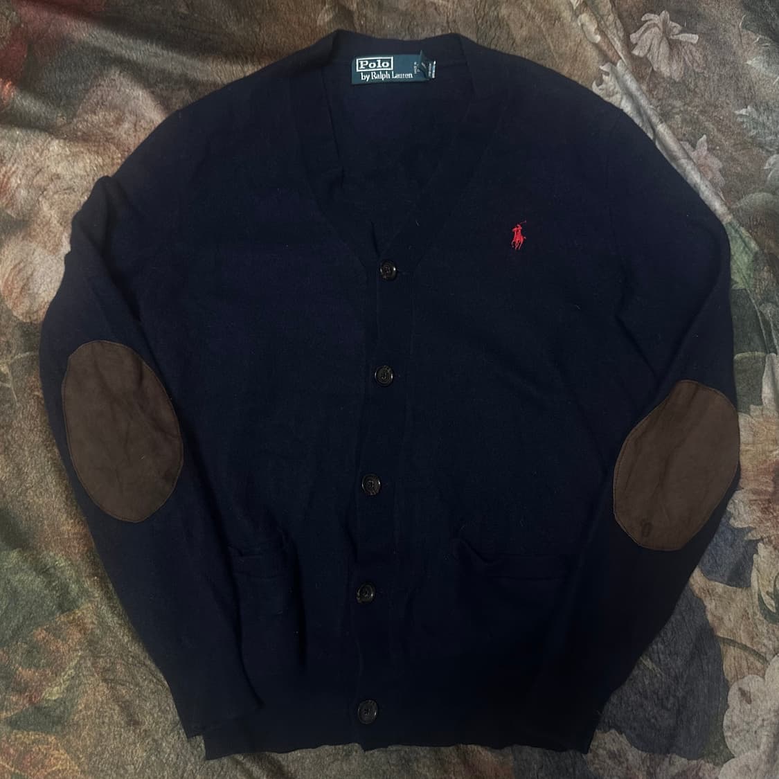 폴로 랄프로렌 빈티지 엘보우 레더패치네이비가디건 S 상품이미지1