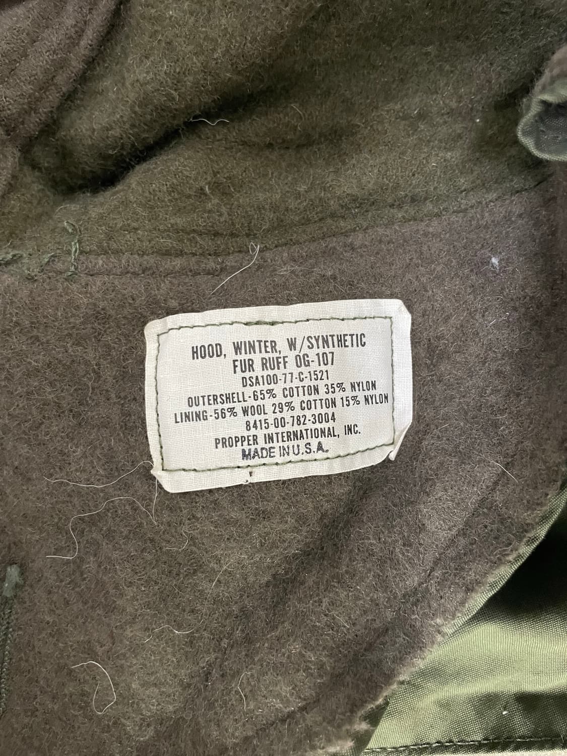 80s 오리지널 미군 m65 피쉬테일 라이너 포함 개파카 상품이미지8