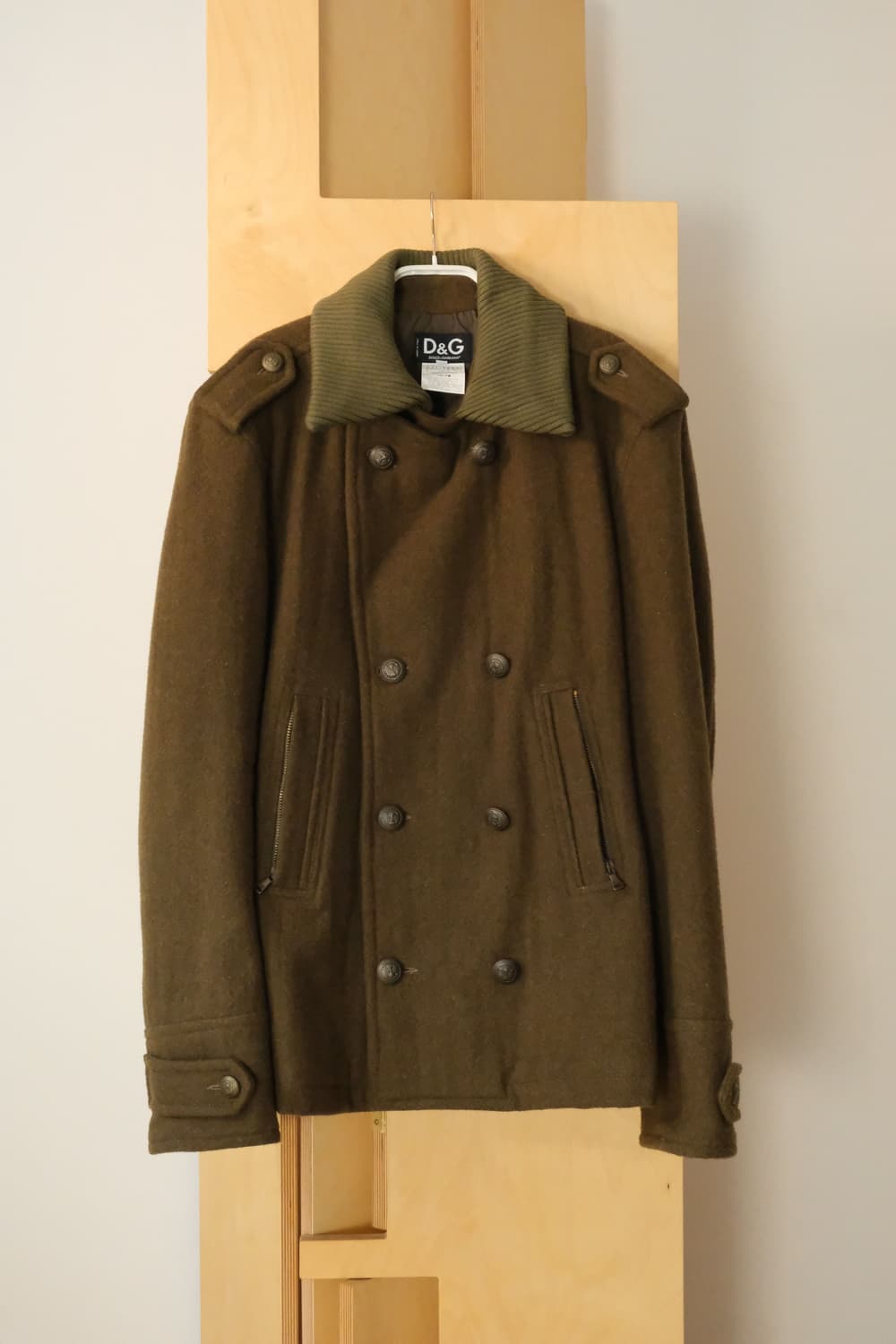 D&G Rib Collar Military Pea Coat 상품이미지1