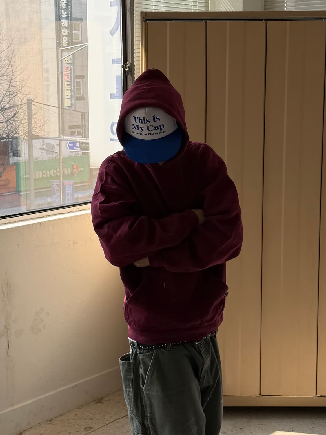 MADE IN USA 90‘s 러셀 후드티 버건디 상품이미지1