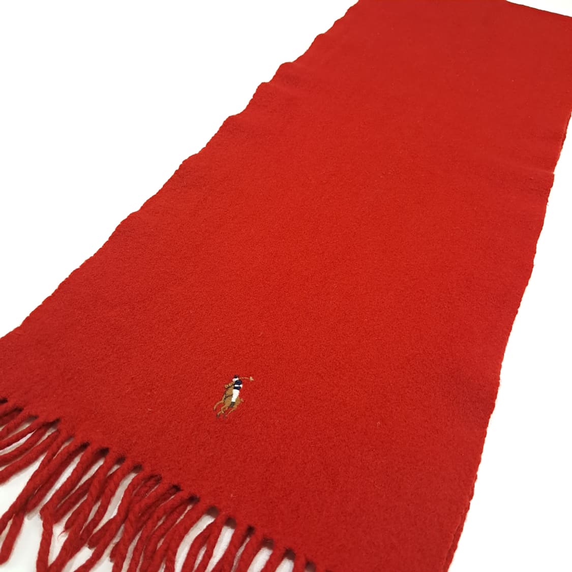 MX257 폴로 랄프로렌 레드 울 목도리 머플러 상품이미지2