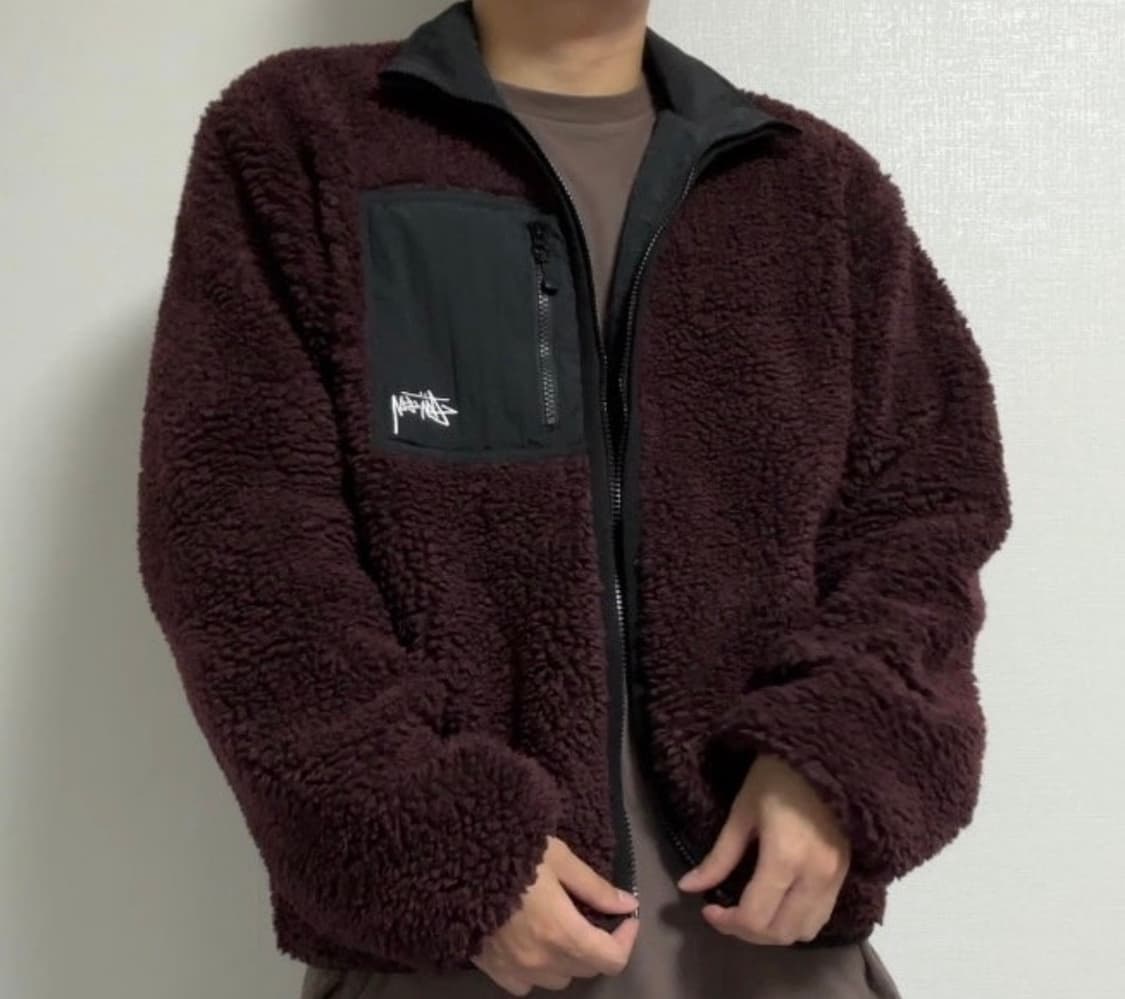 스투시 쉐르파 리버시블 자켓 버건디 S 상품이미지3