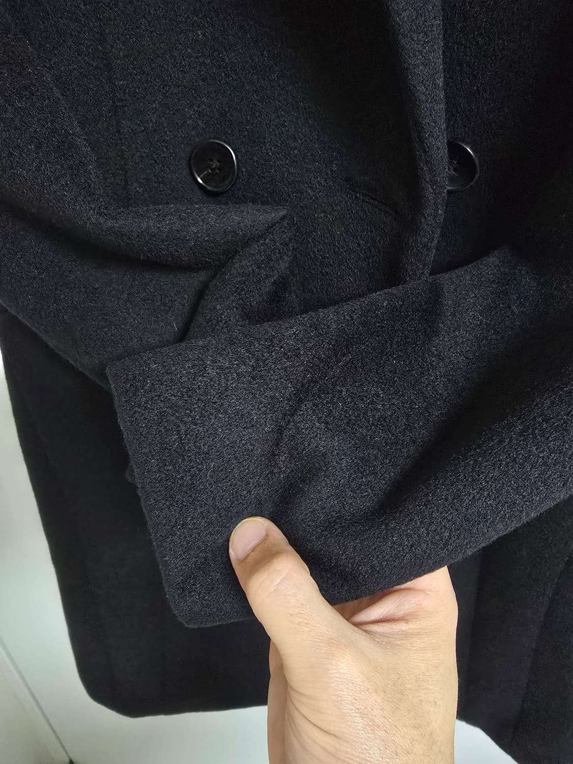 TIME 한섬 타임 블랙 캐시미어 롱 코트 82-94-160 상품이미지6