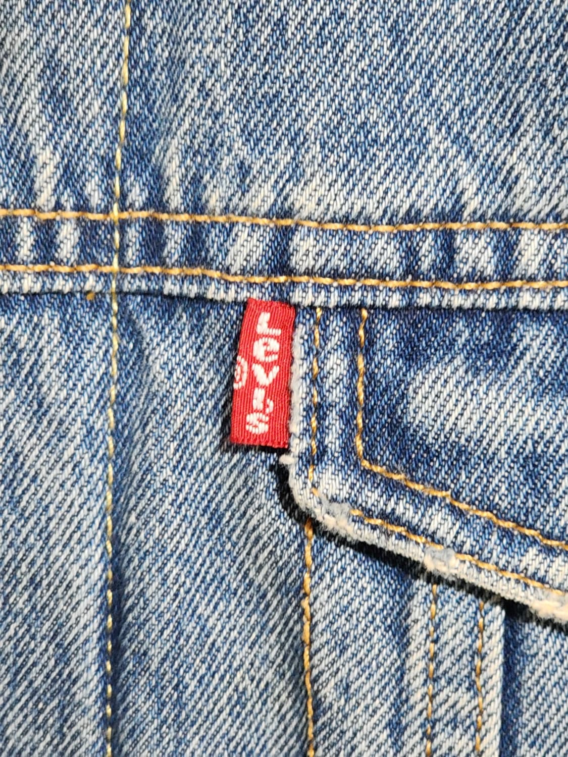 (M) 리바이스 양털 청자켓 연청 데님자켓 레드탭  상품이미지4