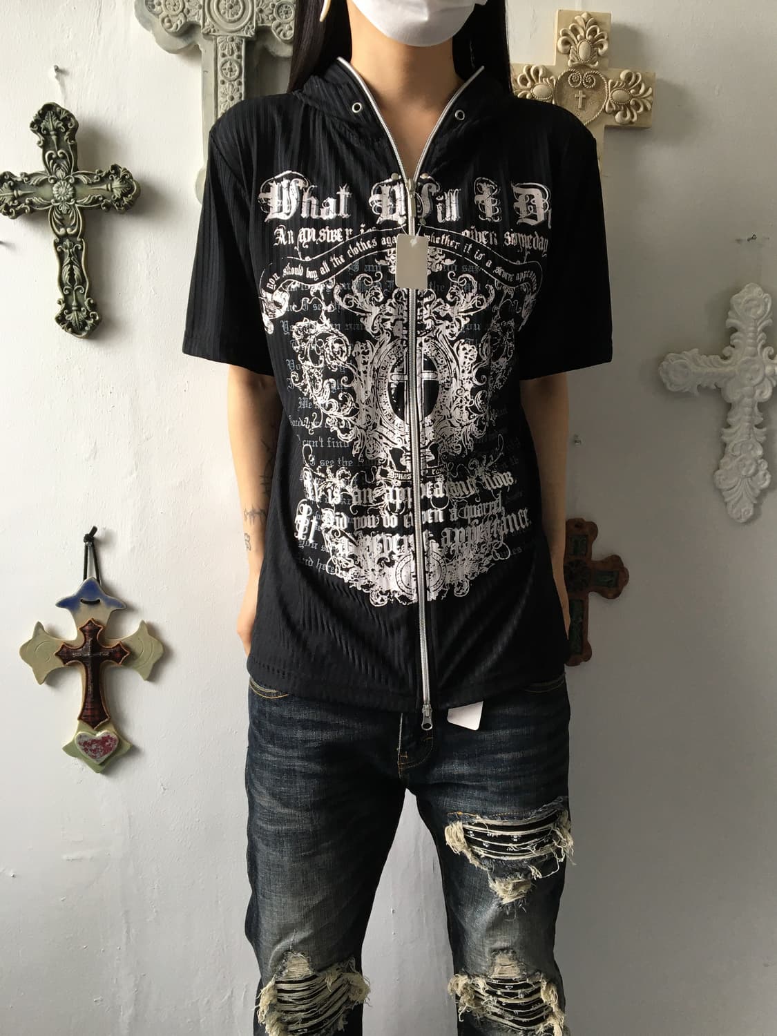 Printing point hood zip up 상품이미지1