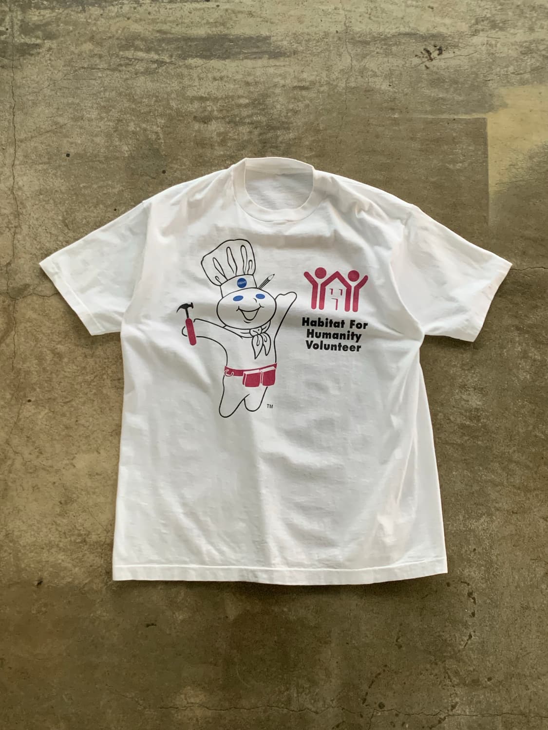 90s 필스버리 도우보이 X 해비타트 자원봉사 프로모션 티셔츠 상품이미지1